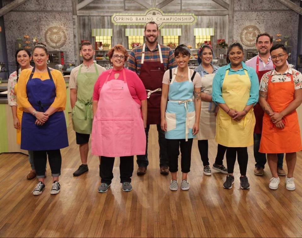 a group of bakers on tv set